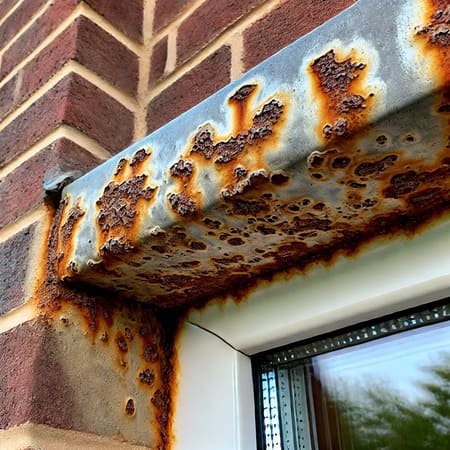 rust on window lintel